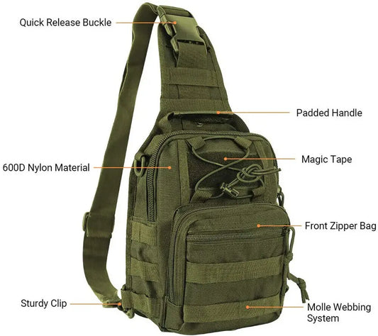 LOCO GEAR Assault Sling 25L Tactical Backpack